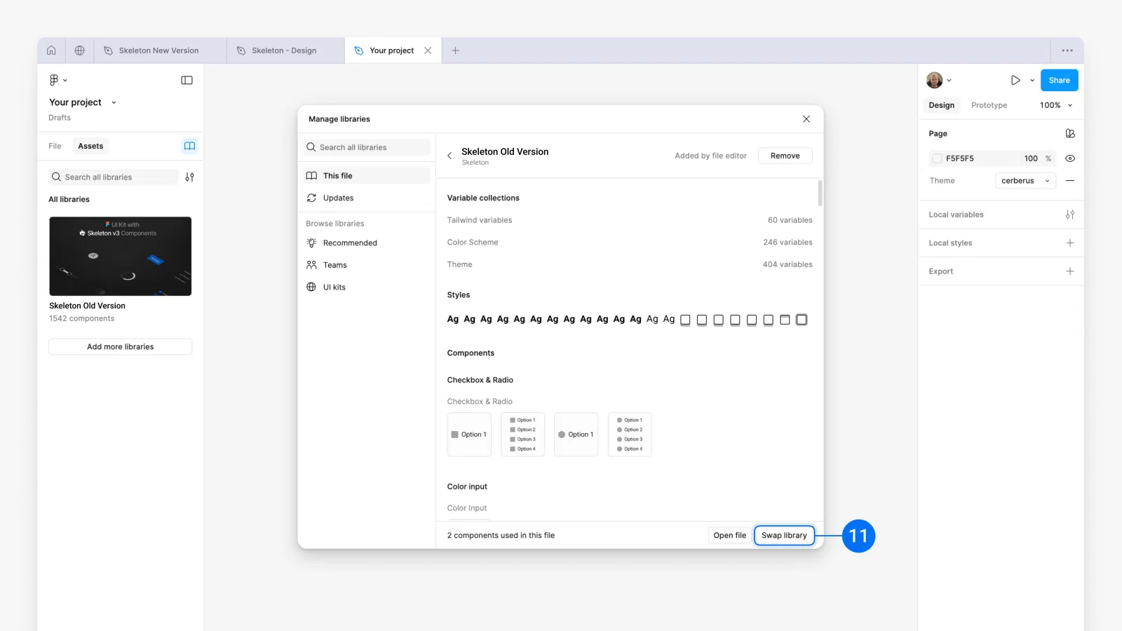 Start swap library flow